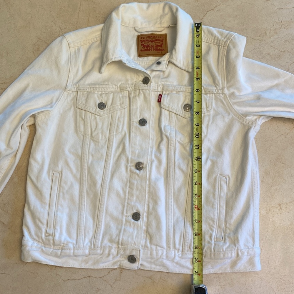 Levi's White Trucker Jean Jacket - Picture 11 of 16
